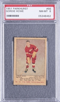 1951/52 Parkhurst #66 Gordie Howe Rookie Card – PSA NM-MT 8